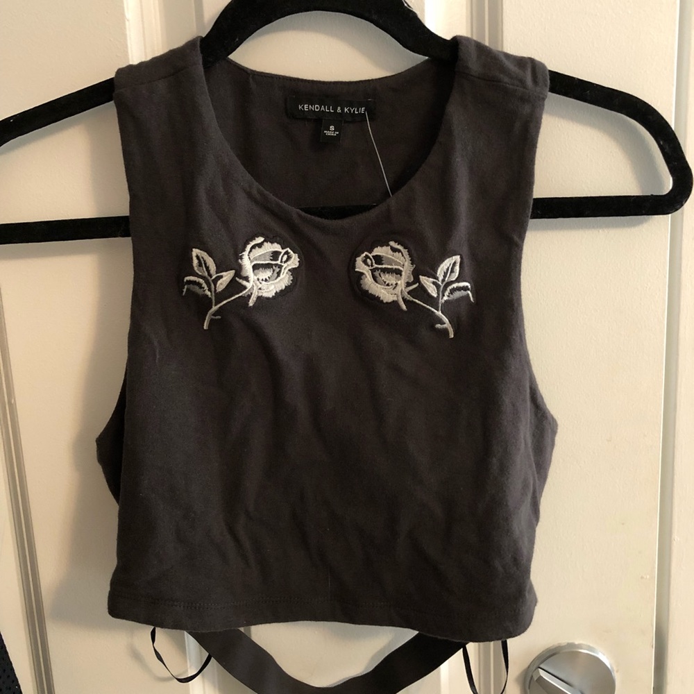 Kendall & Kylie Charcoal Crop top